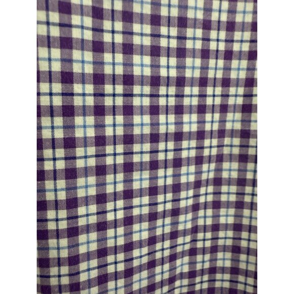 Ralph Lauren Shirt Mens Size Large Purple White Plaid Cotton Stretch Button Down - Picture 6 of 6